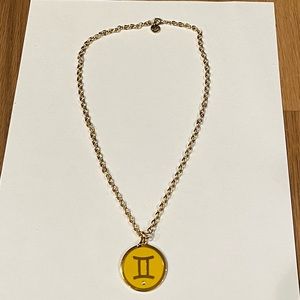 Johnny Was Gemini Pendant Necklace. Reversible pendant. Brass and Enamel.